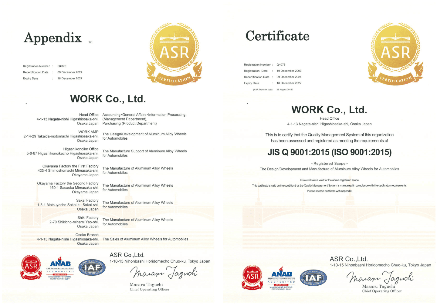 Annex & Registration Certificate