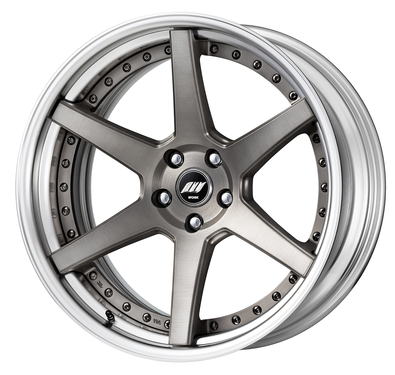■Size: 20-inch<br />
■Disc: Deep Concave (Shape) / Matte Gray Brushed (Custom)<br />
■Rim: Step Rim (Shape) / Cut Anodized (Standard)<br />
■Center Cap: Black (Standard)<br />
■Piercing Bolt: Black Piercing Bolt (Custom)<br />
■Air Valve: Black Air Valve (Custom)