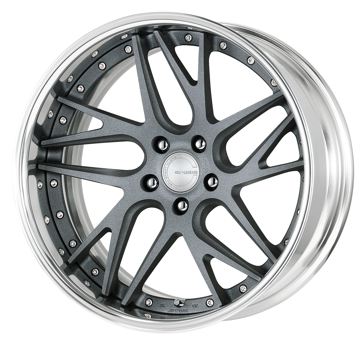 ■サイズ:20inch<br />
■ディスク:ディープコンケイブ(形状)/テクスチャーチャコールグレー(カスタム)<br />
■リム:FULL REVERSE(形状)/バフアルマイト(標準)<br />
■センターキャップ:標準