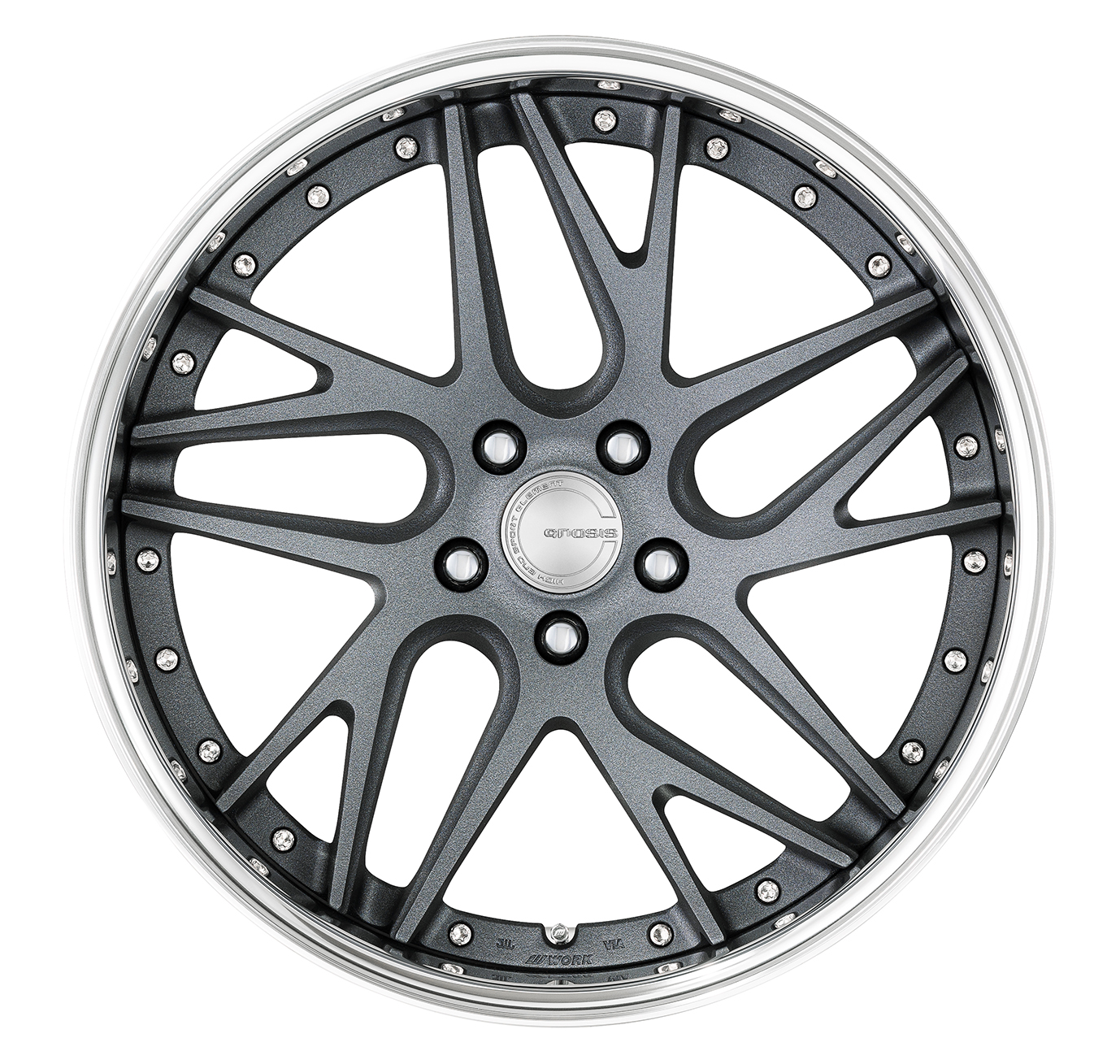 ■サイズ:20inch<br />
■ディスク:ディープコンケイブ(形状)/テクスチャーチャコールグレー(カスタム)<br />
■リム:FULL REVERSE(形状)/バフアルマイト(標準)<br />
■センターキャップ:標準