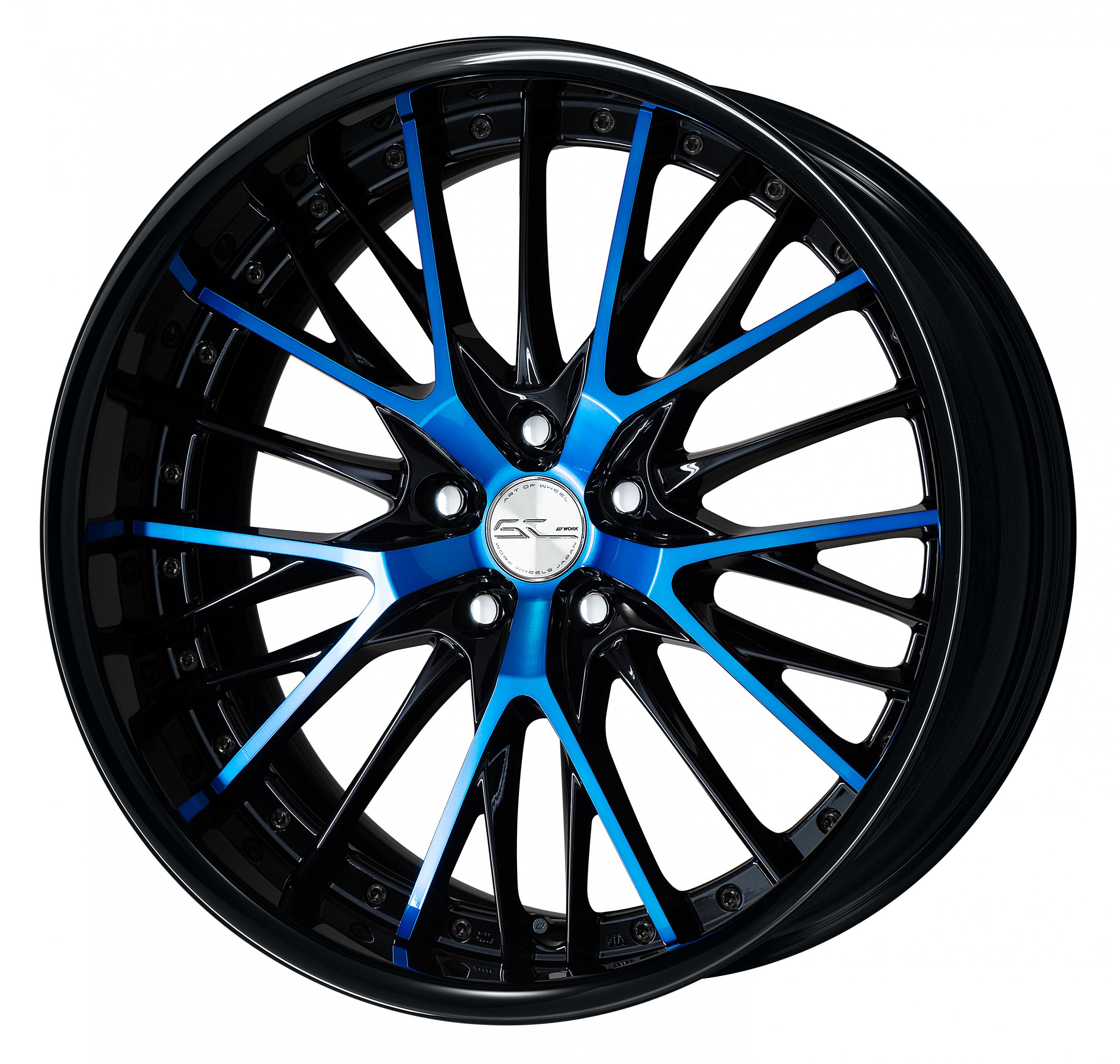 ■サイズ:20inch<br />
■ディスク:ブラック/クリアブルー(カスタム)<br />
■リム:FULL REVERSE(形状)/ブラックアルマイト(カスタム)<br />
■センターキャップ:スピン(標準)<br />
■ピアスボルト:ブラッククロームピアスボルト(カスタム)<br />
■エアバルブ:ブラックエアバルブ(カスタム)