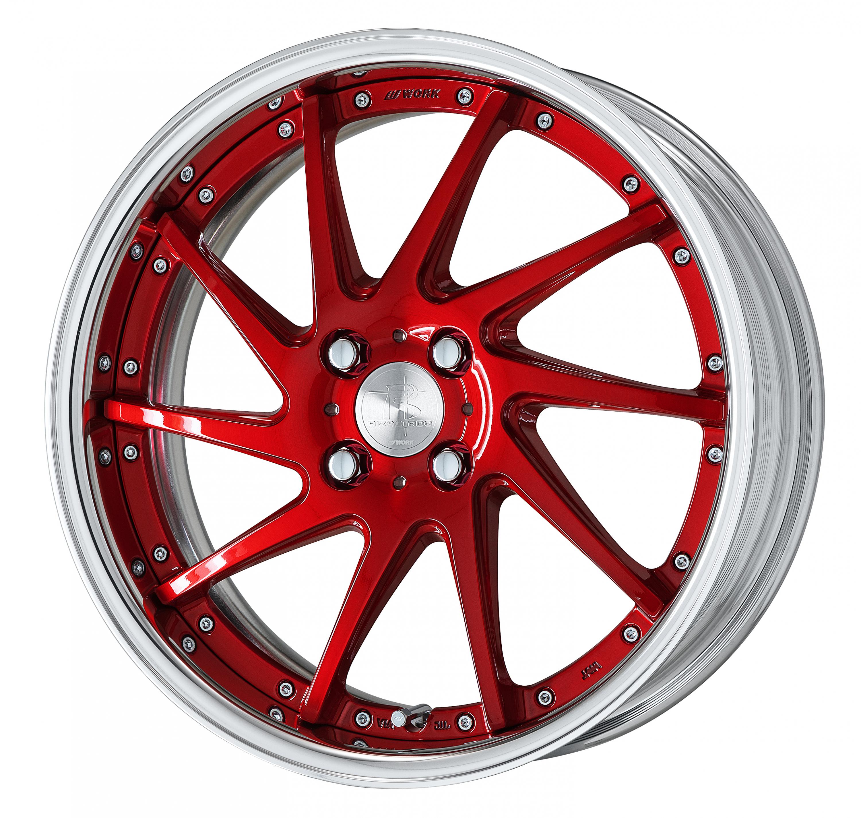 ■Size: 17inch<br />
■disk: Clear red brushed (custom)<br />
■rim: FULL REVERSE (shape) / buff alumite (standard)<br />
■ Center cap: standard