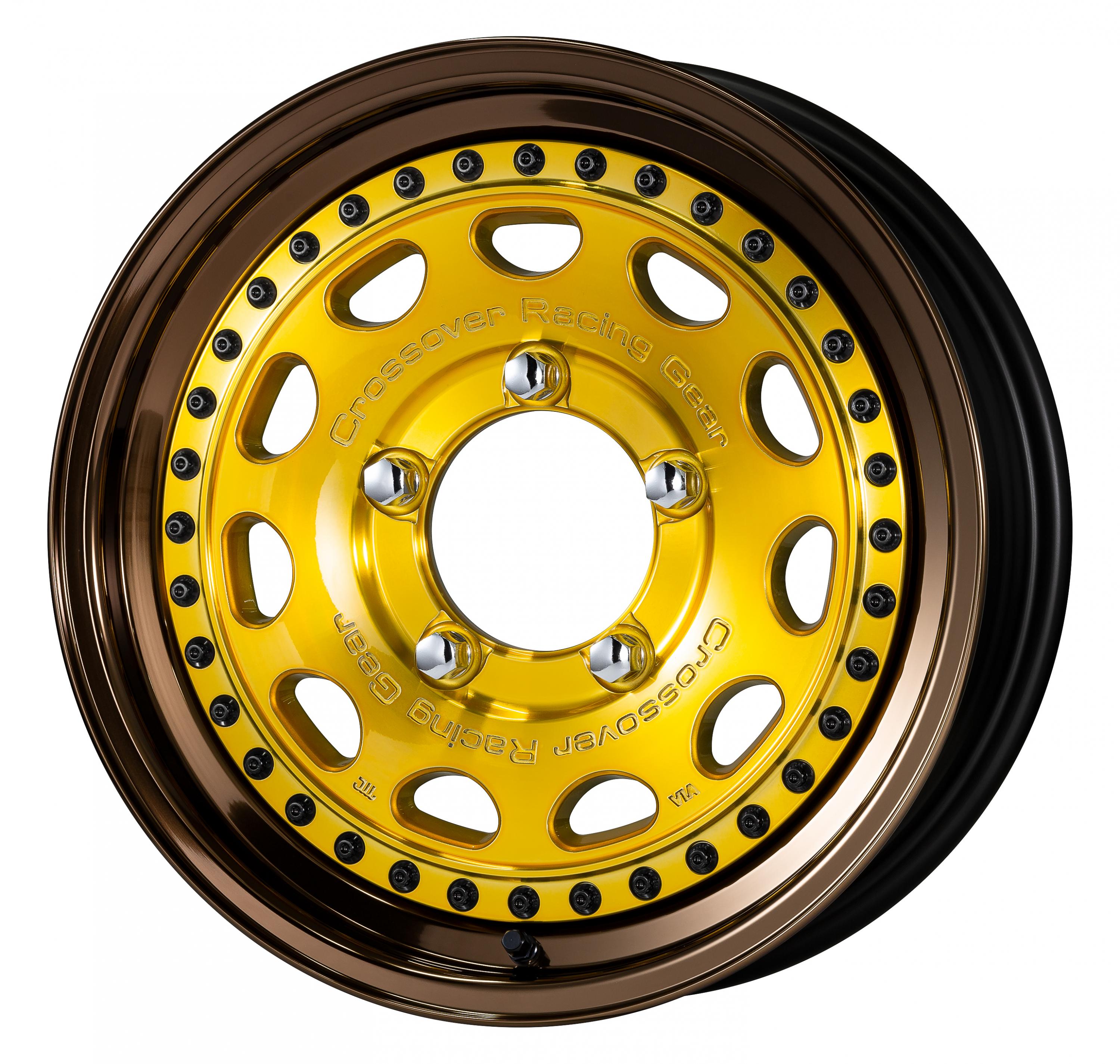 ■サイズ:16inch 5.5J +19 5H-139.7<br />
■ディスク:インペリアルゴールド(カスタム)<br />
■リム:NORMAL(形状)/ブロンズアルマイト(カスタム)<br />
■ピアスボルト:ブラッククロームピアスボルト(カスタム)<br />
■エアバルブ:ブラックエアバルブ(カスタム)