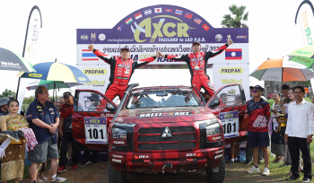 Team Mitsubishi Ralliart 3rd overall & team award & all 3 finished the race safely!