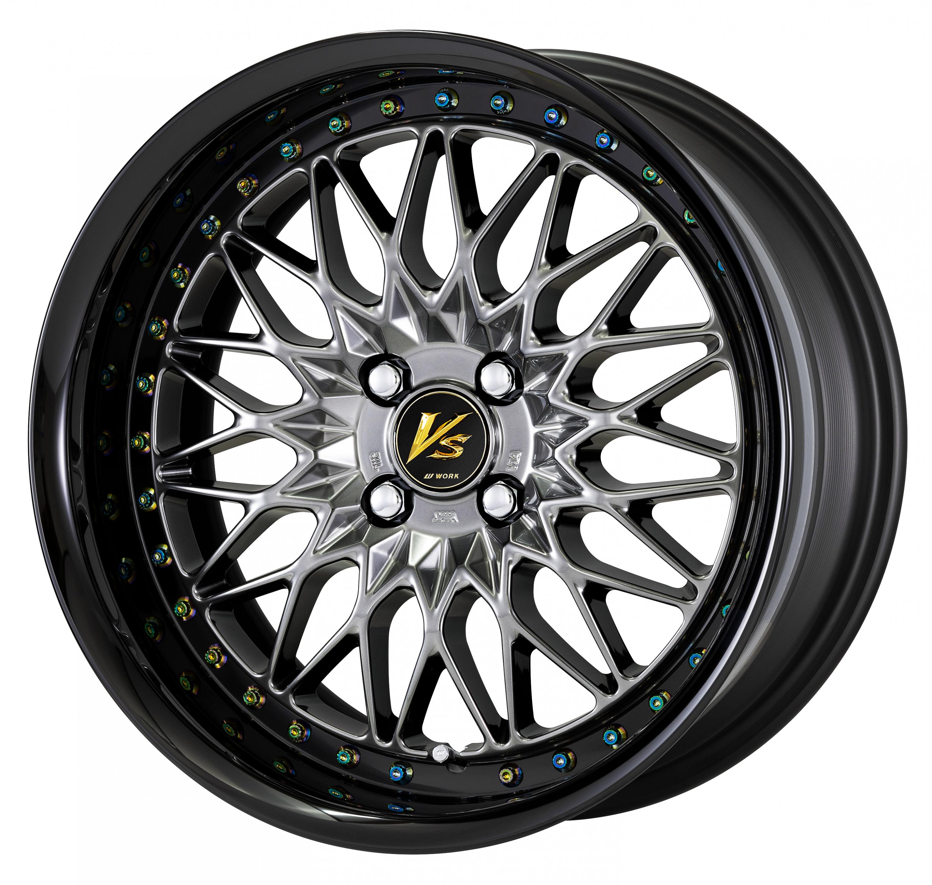 ■Size: 17inch<br />
■ disk: Brilliant silver black (standard)<br />
■ rim: FULL REVERSE (shape) / black alumite (custom)<br />
■ Center cap: Black (standard)<br />
■ pierce bolt: Titanium coat pierce bolt (custom)