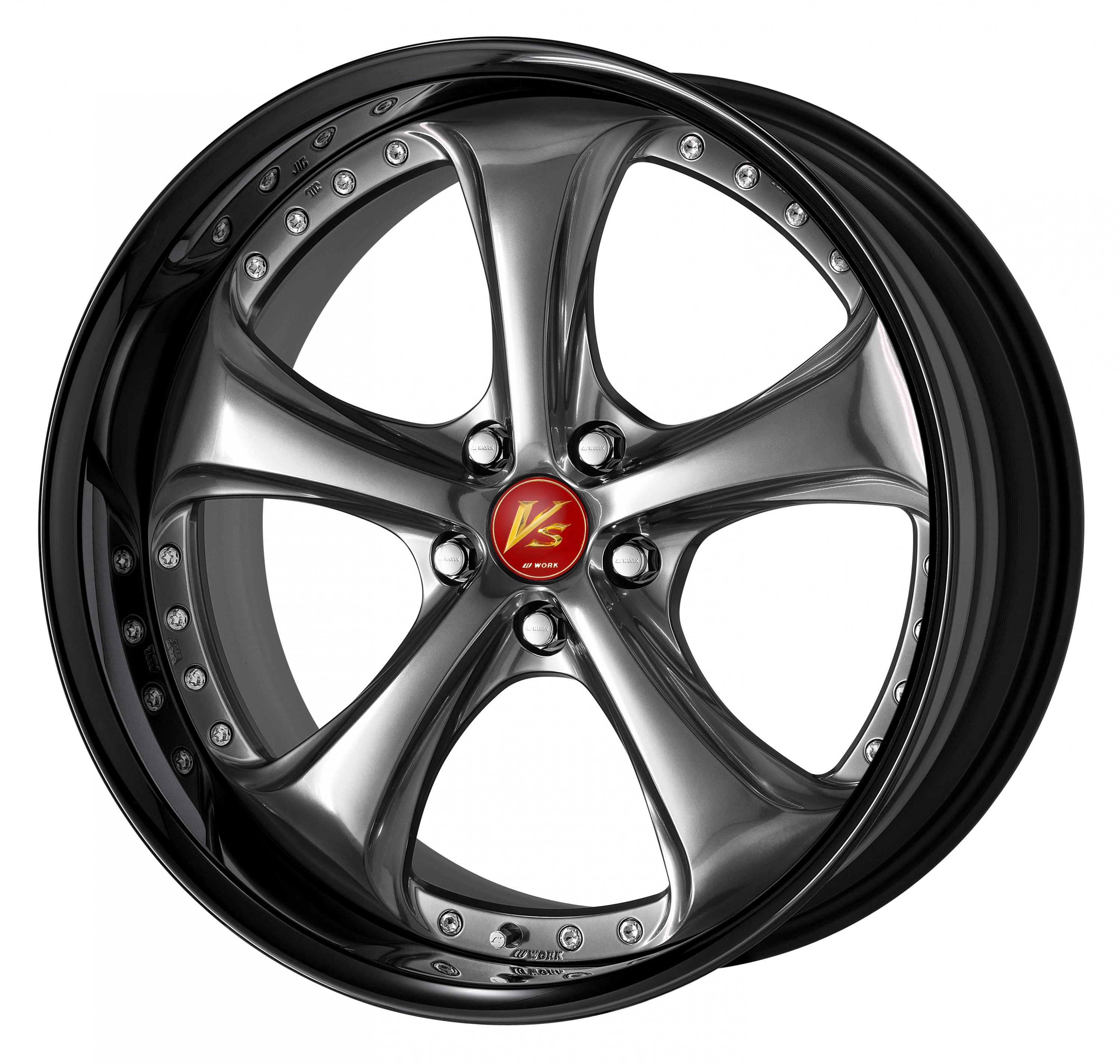 ■Size: 20 inches<br />
■Disc: Brilliant Silver Black (standard)<br />
■Rim: FULL REVERSE (shape)/Black anodized (custom)<br />
■Center cap: Red (select option)