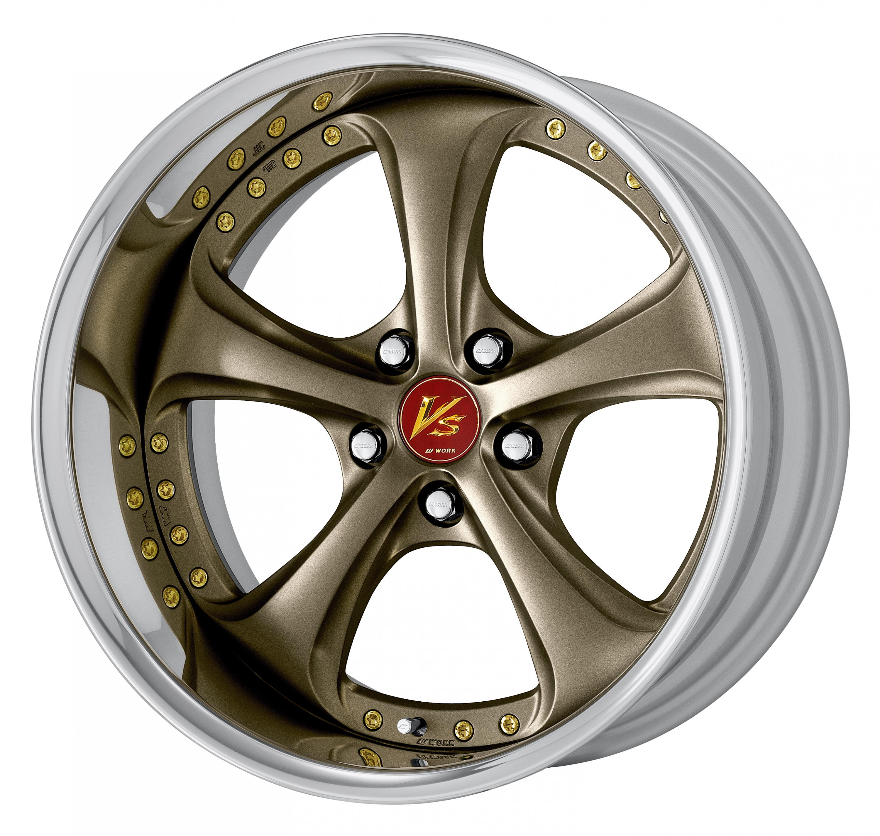 ■Size: 18inch<br />
■Disc: Ashed titanium (custom)<br />
■Rim: FULL REVERSE (shape)/Buffed anodized (standard)<br />
■Center cap: Red (select option)<br />
■Piercing bolt: Gold piercing bolt (custom)