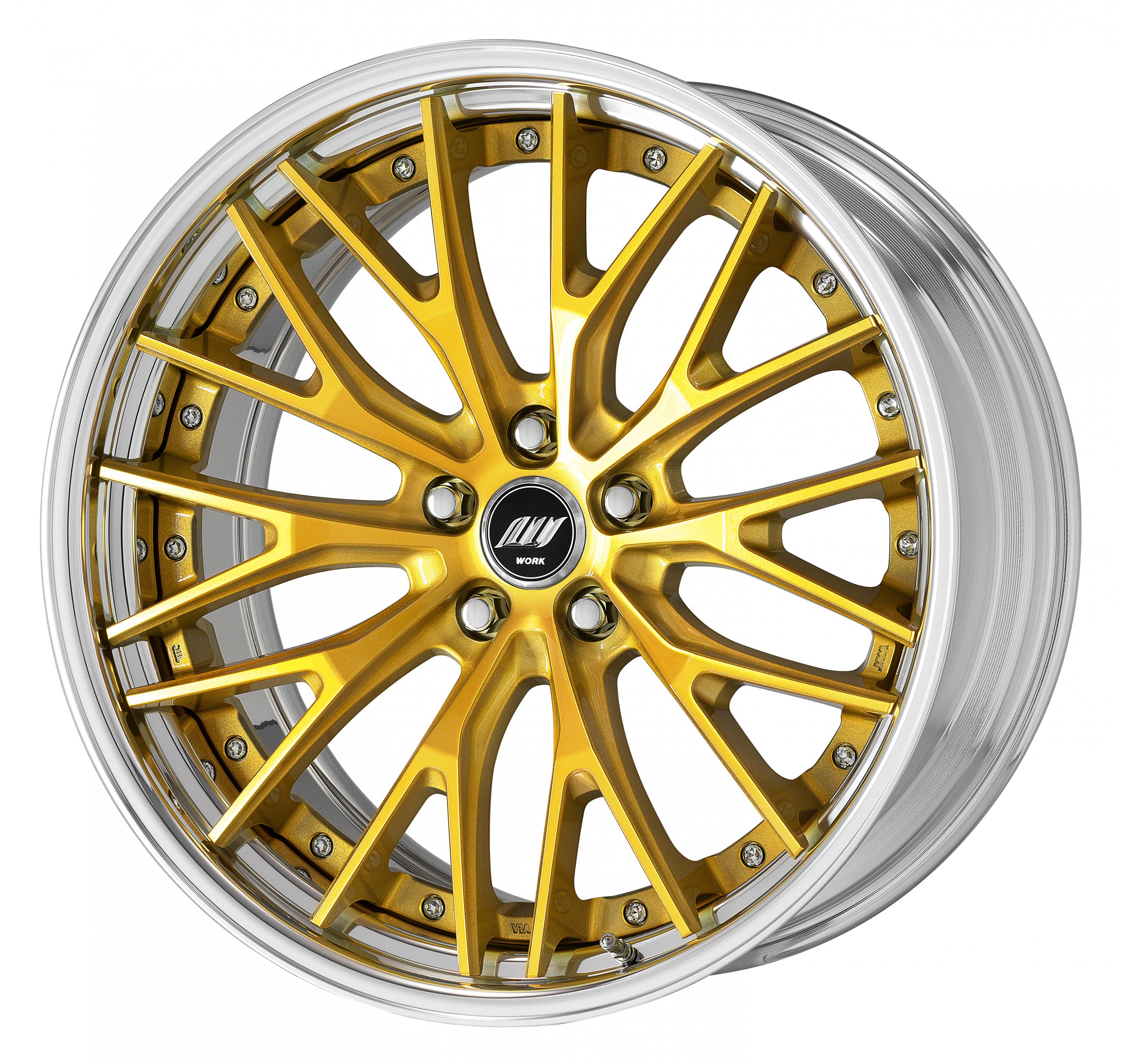 ■Size: 20inch<br />
■Disc: Deep concave (shape)/Imperial gold (custom)<br />
■Rim: STEP RIM (shape)/buff anodized (standard)<br />
■Center cap: Black (standard)