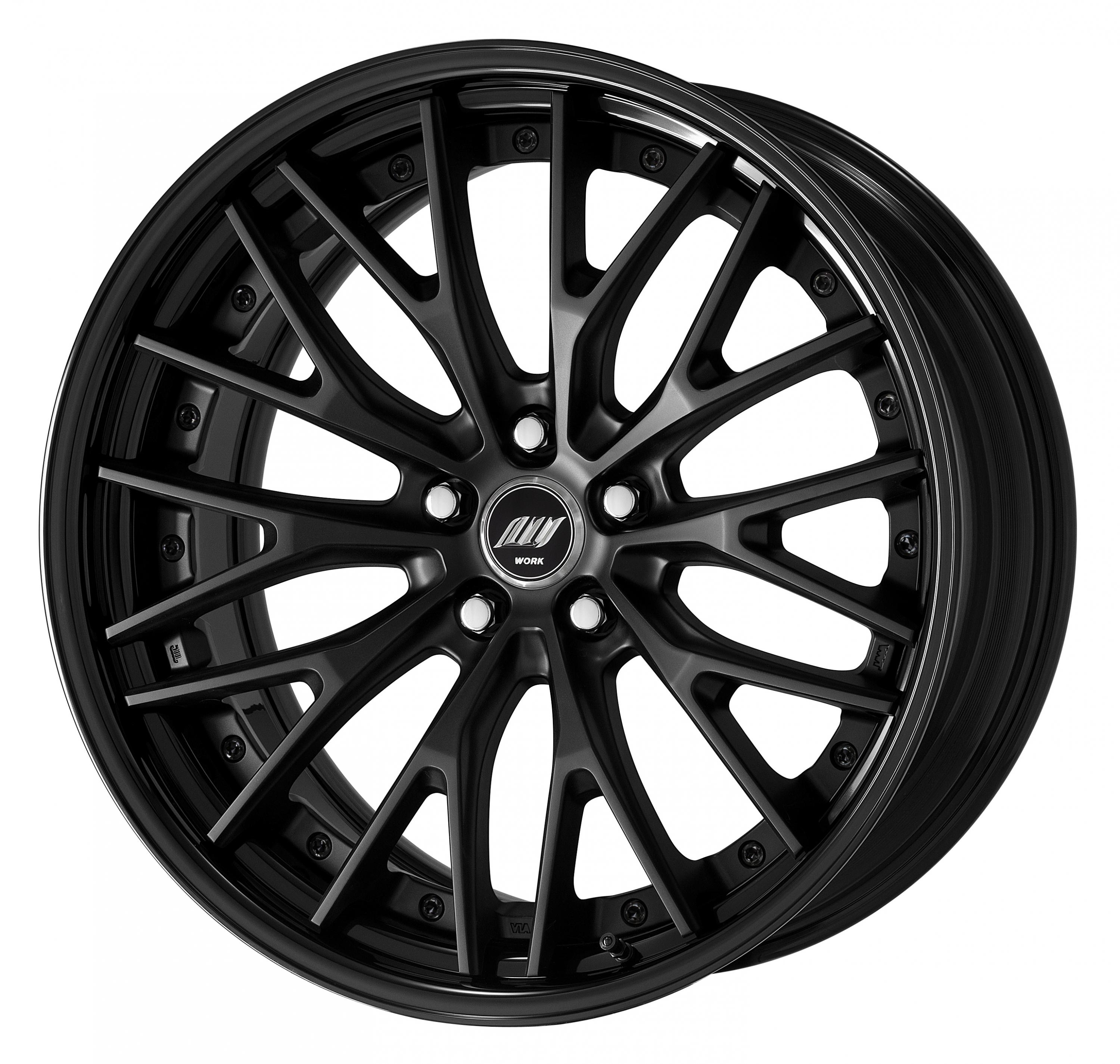 ■Size: 20 inches<br />
■Disc: Deep concave (shape)/matte black (standard)<br />
■Rim: STEP RIM (shape)/black anodized (custom)<br />
■Center cap: Black (standard)<br />
■Piercing bolt: Black chrome piercing bolt (custom)<br />
■Air valve: Black air valve (custom)