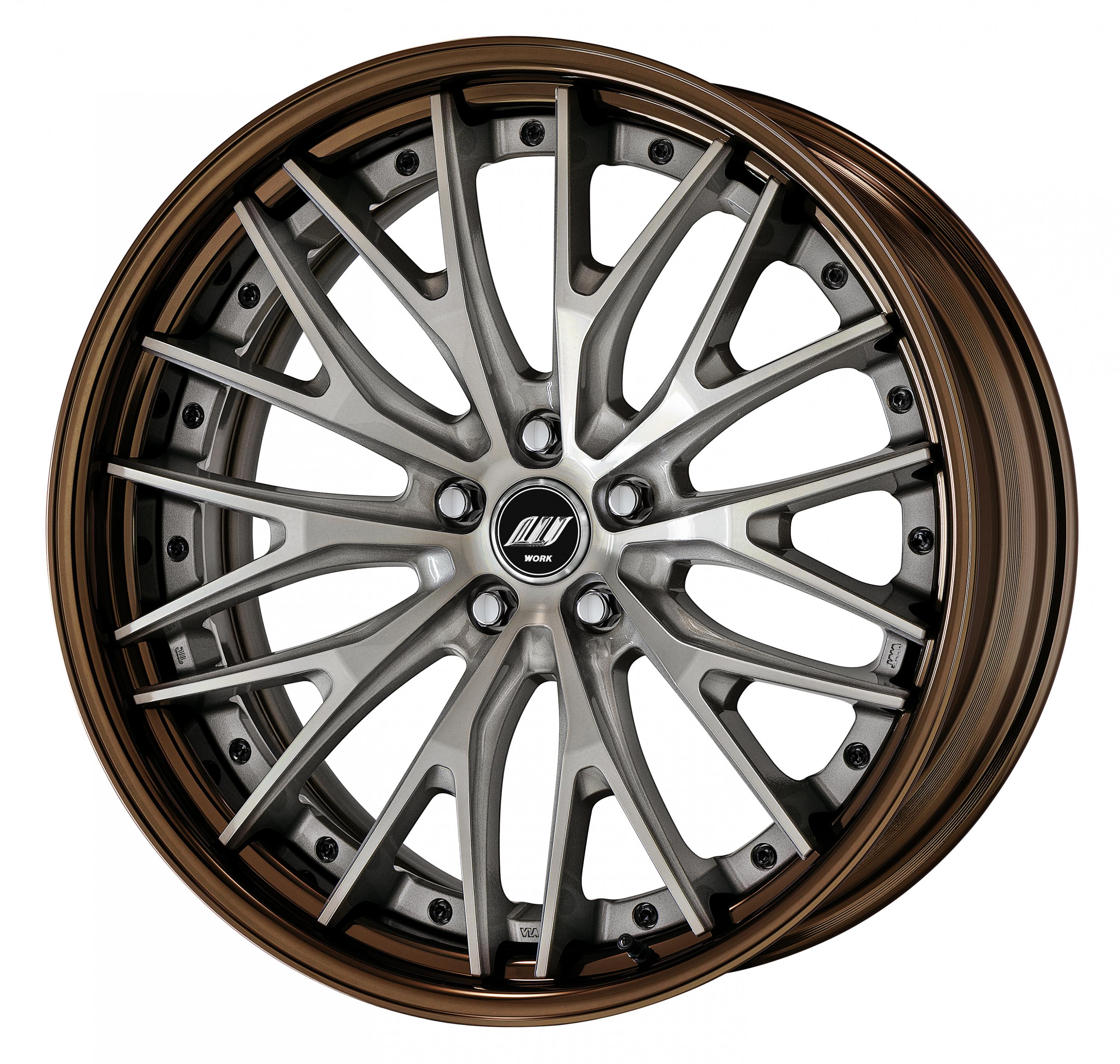 ■Size: 21 inches<br />
■Disc: Deep concave (shape)/Trans gray polish (standard)<br />
■Rim: STEP RIM (shape)/Bronze anodized (custom)<br />
■Center cap: Black (standard)<br />
■Piercing bolt: Black chrome piercing bolt (custom)