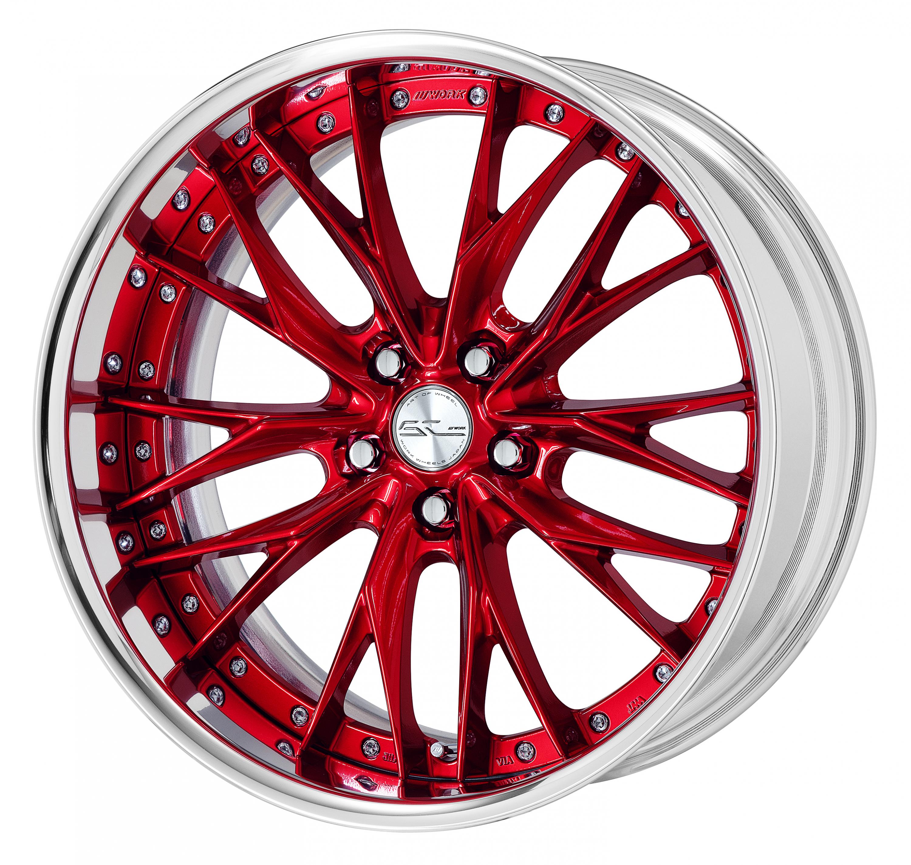 ■Size: 20inch<br />
■Disc: Candy red (custom)<br />
■Rim: FULL REVERSE (shape)/buff anodized (standard)<br />
■Center cap: Spin (standard)