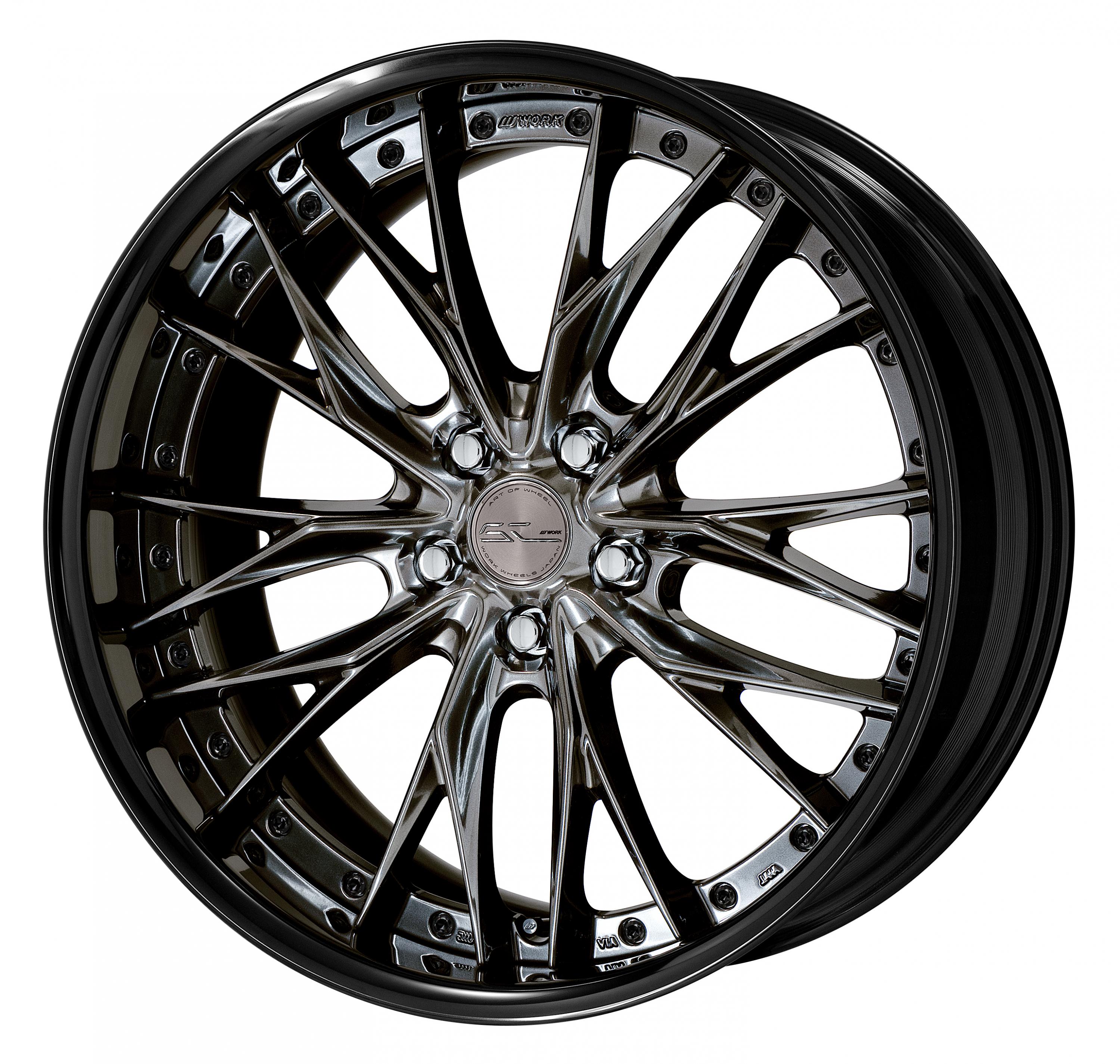 ■Size: 20 inches<br />
■Disc: Brilliant Silver Black (standard)<br />
■Rim: FULL REVERSE (shape)/Black anodized (custom)<br />
■Center cap: Matte gray (standard)<br />
■Piercing bolt: Black chrome piercing bolt (custom)<br />
■Air valve: Black air valve (custom)