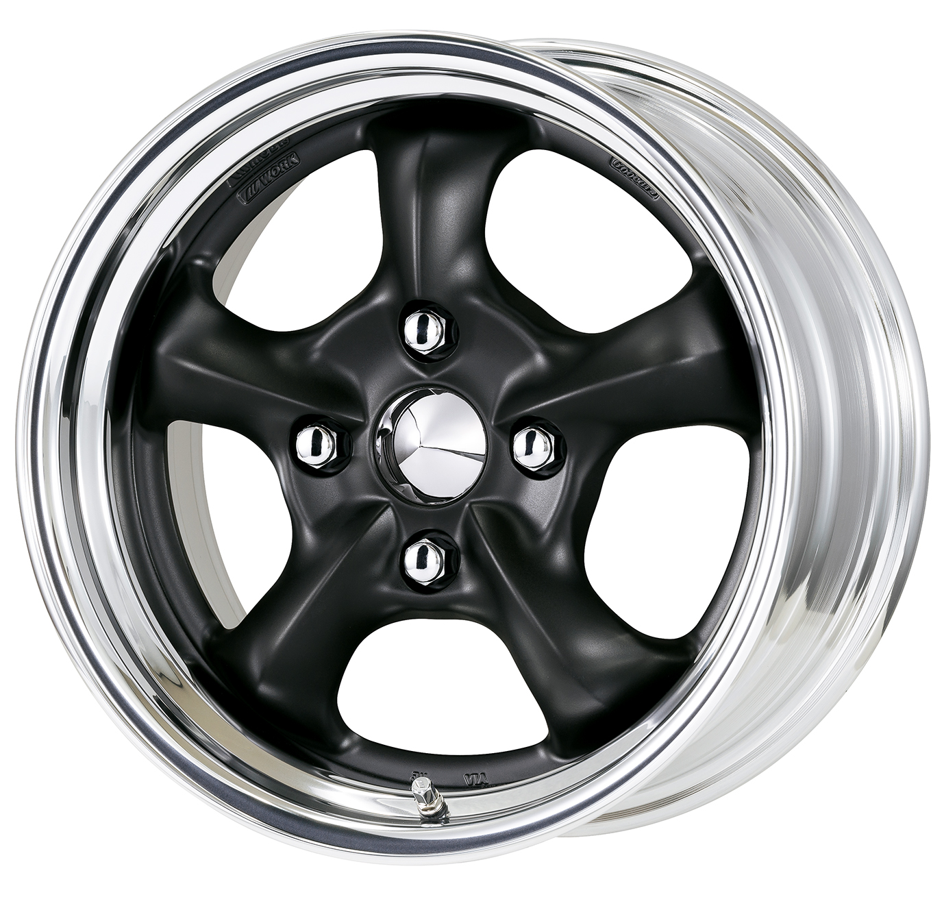 ■サイズ:15inch<br />
■ディスク:マットブラック(カスタム)<br />
■リム:NORMAL(形状)/バフアルマイト(標準)<br />
■センターキャップ:メッキ(標準)