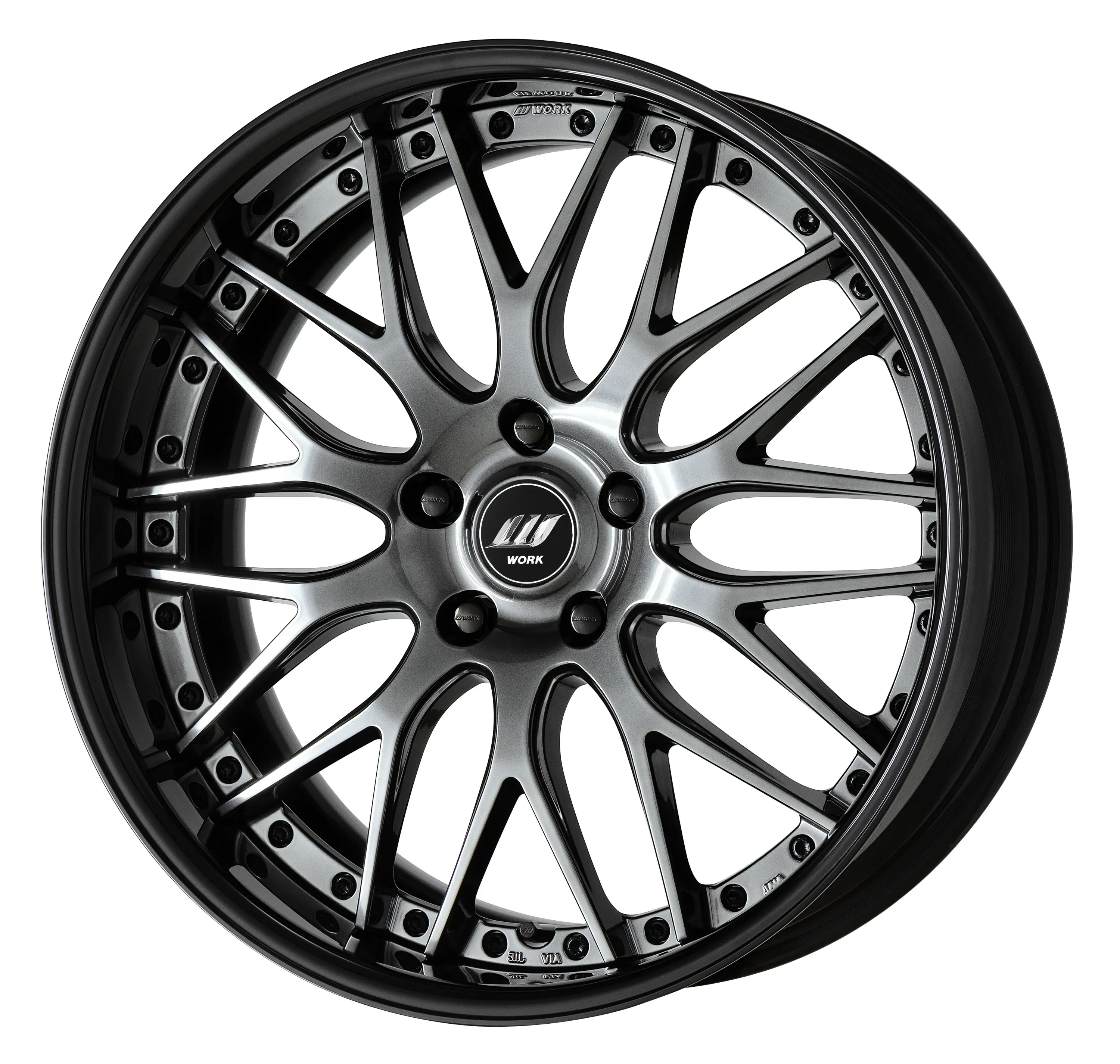■ Size: 20-inch<br />
■ Disc: Glimit Black (Standard)<br />
■ Rim: Full Reverse (Shape) / Black Anodized (Custom)<br />
■ Center Cap: Black with W-Emblem (Standard)<br />
■ Air Valve: Black Air Valve (Custom)<br />
■ Pierce Bolts: Black Chrome Pierce Bolts (Custom)